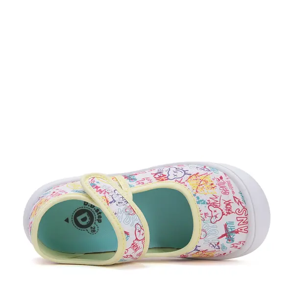 Espadrile copii din material textil, decupati, talpa flexibila, alb, D.D Step_C100-51511A-27_Pebebe