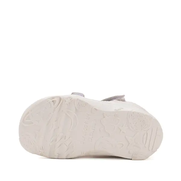 Pantofi D.D.Step copii, barefoot, piele naturala, decupati, primii pași, alb_H077-51734E-21_Pebebe