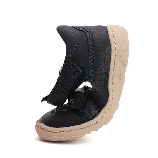Pantofi D.D.Step copii, barefoot, piele naturala, decupati, primii pași, bleumarin_H077-51734CM-31_Pebebe