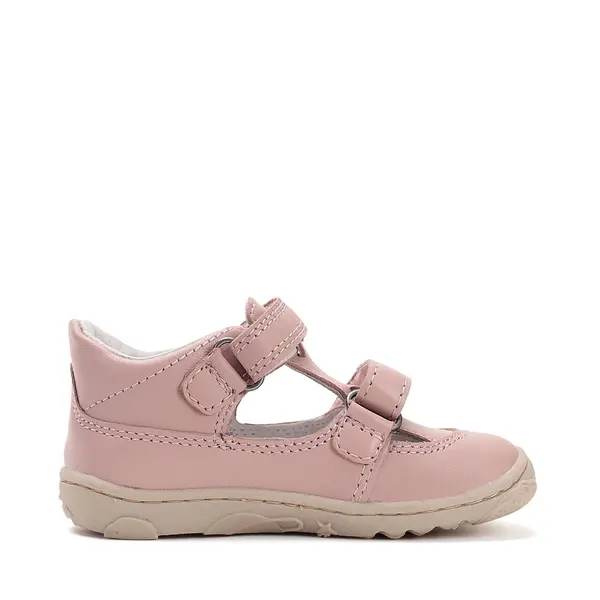 Pantofi D.D.Step copii, barefoot, piele naturala, decupati, primii pași, roz_H077-51734AM-31_Pebebe