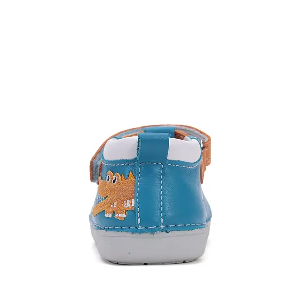 Pantofi D.D.Step, primii pasi, din piele naturala, decupati, primii pași, albastru, crocodil_H066-51978B-24_Pebebe