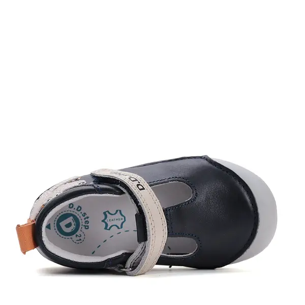 Pantofi D.D.Step, primii pasi, din piele naturala, decupati, primii pași, bleumarin, crocodil_H066-51978A-21_Pebebe