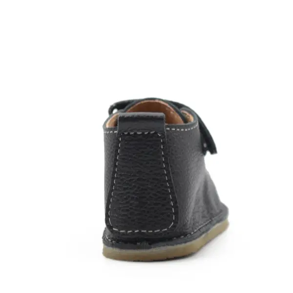 Pantofi din piele naturala pentru copii, talpa cauciuc, scai, Bubu, negru_RO-110-12-17_Pebebe