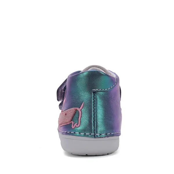 Pantofi fete, piele naturala, primii pasi, lavanda metalic, catel, D.D. Step_S066-51160A-21_Pebebe