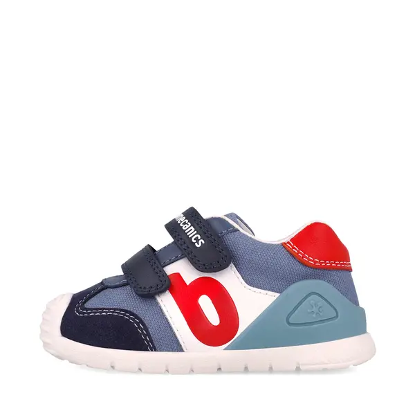 Pantofi Biomecanics baieti, piele naturala si material textil, Biogateo Casual, bleumarin_252119-A556-18_Pebebe