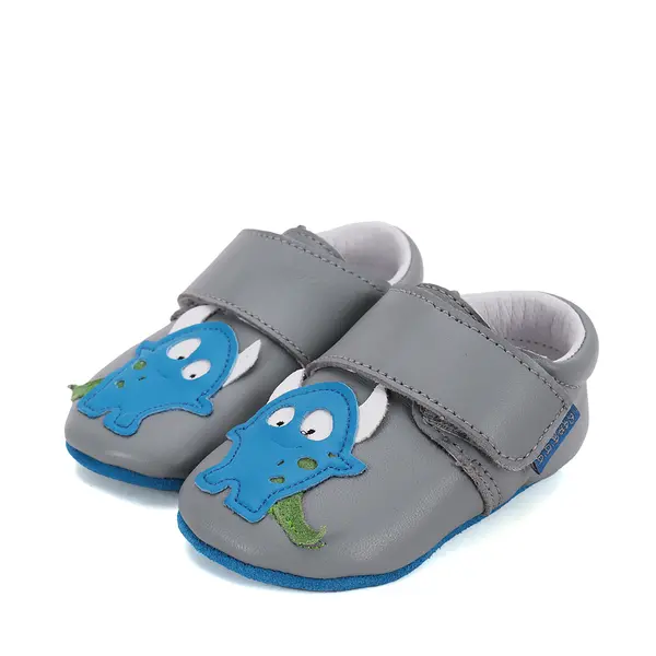 Pantofi primii pasi, interior, piele naturala, gri, monstrulet, D.D. Step_K1596-51622-18/19_Pebebe