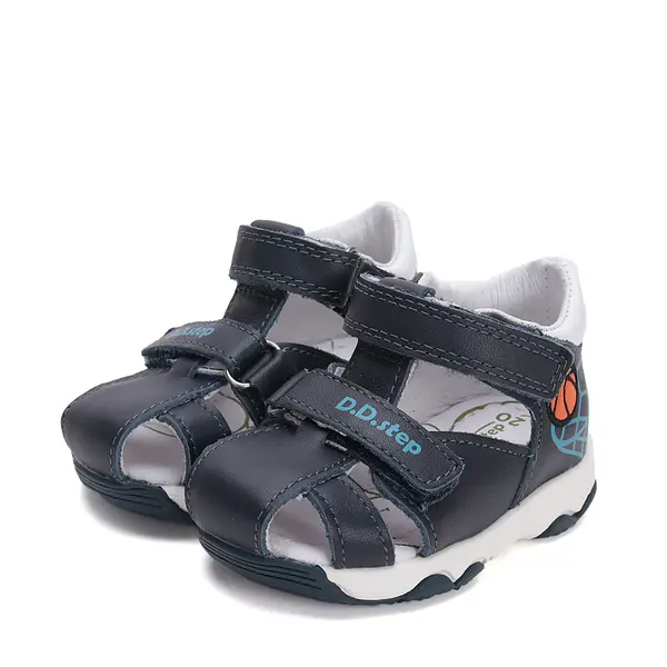 Sandale baieti, piele naturala, bleumarin, basketball, D.D. Step_G064-51470A-24_Pebebe