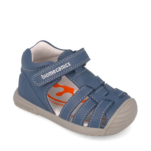 Sandale Biomecanics baieti, piele naturala, talpa flexibila, protectie degete, Biogateo Casual, gri petrol_252123-A556-21_Pebebe