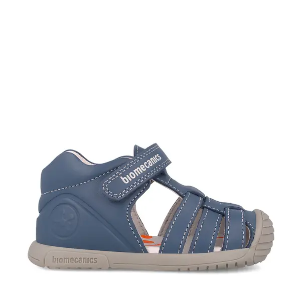 Sandale Biomecanics baieti, piele naturala, talpa flexibila, protectie degete, Biogateo Casual, gri petrol_252123-A556-21_Pebebe