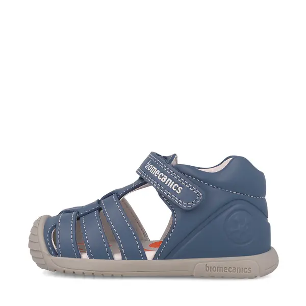 Sandale Biomecanics baieti, piele naturala, talpa flexibila, protectie degete, Biogateo Casual, gri petrol_252123-A556-21_Pebebe