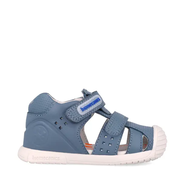 Sandale Biomecanics baieti, piele naturala, talpa flexibila, protectie degete, Biogateo Casual, albastru_252124-A631-19_Pebebe
