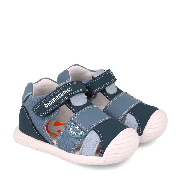 Sandale Biomecanics baieti, talpa flexibila, protectie degete, Biogateo Casual, albastru_252127-A631-19_Pebebe
