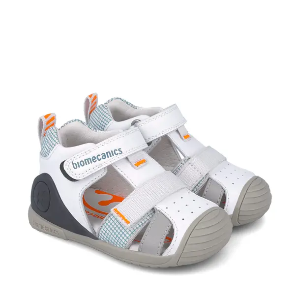 Sandale Biomecanics baieti, piele naturala, talpa flexibila, protectie degete, Biomecanics Biogateo Casual, kaki_252117-C050-19_Pebebe