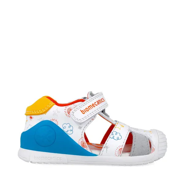 Sandale Biomecanics baieti, piele naturala, talpa flexibila, protectie degete, Biogateo Casual, albastru,_252116-C835-18_Pebebe