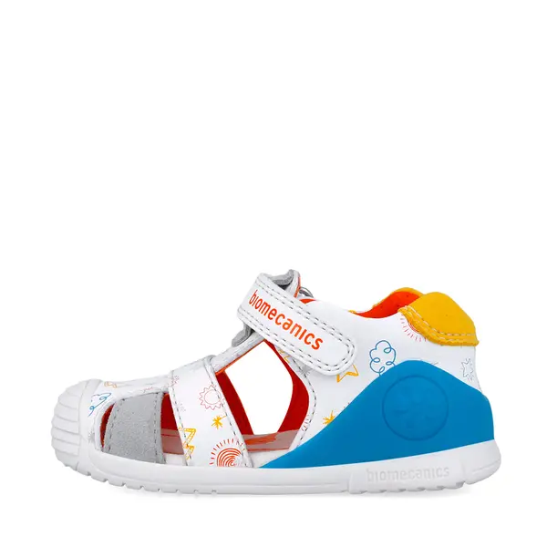 Sandale Biomecanics baieti, piele naturala, talpa flexibila, protectie degete, Biogateo Casual, albastru,_252116-C835-18_Pebebe