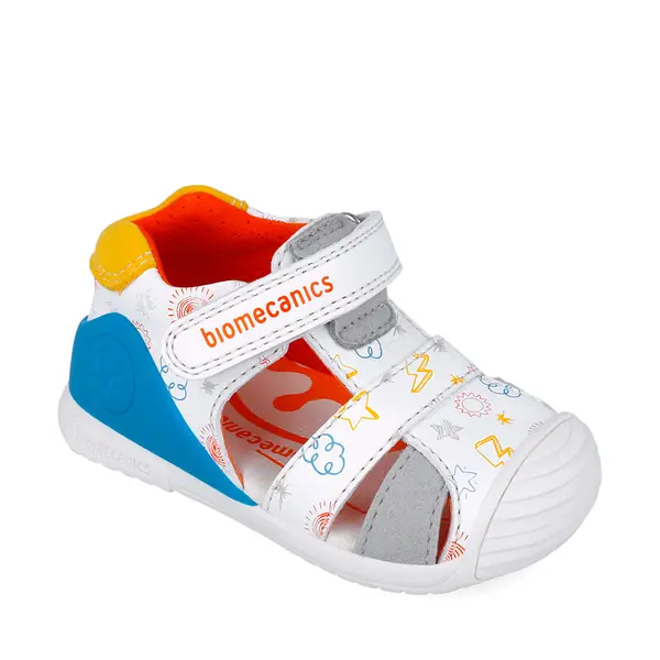 Sandale Biomecanics baieti, piele naturala, talpa flexibila, protectie degete, Biogateo Casual, albastru,_252116-C835-18_Pebebe