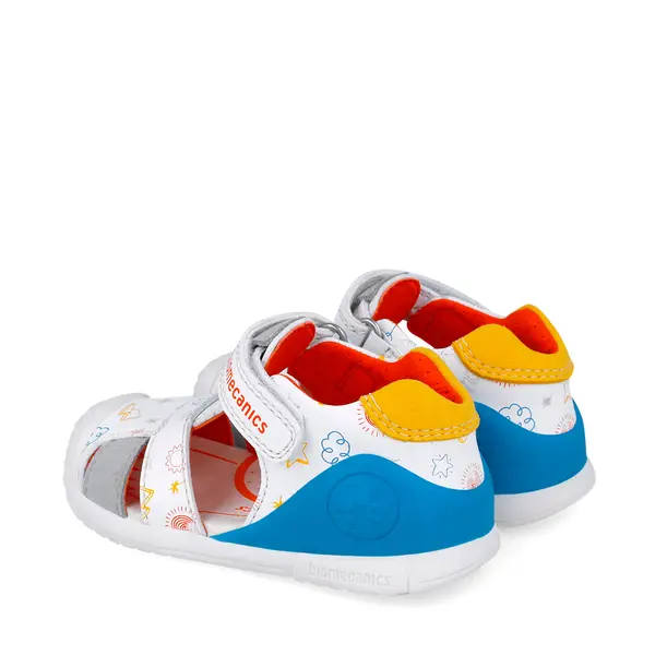 Sandale Biomecanics baieti, piele naturala, talpa flexibila, protectie degete, Biogateo Casual, albastru,_252116-C835-18_Pebebe