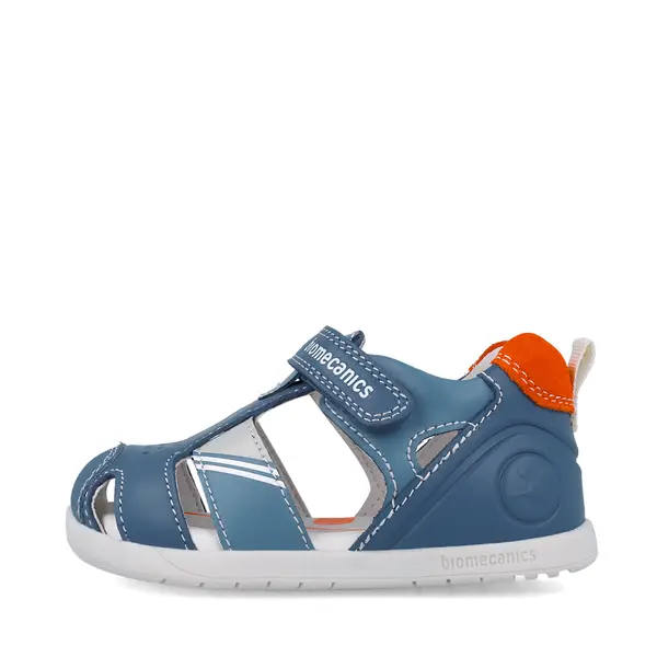 Sandale Biomecanics  baieti, piele naturala, talpa flexibila, protectie degete, Biomecanics wider, albastru_252169-A556-19_Pebebe