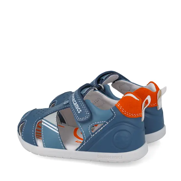 Sandale Biomecanics  baieti, piele naturala, talpa flexibila, protectie degete, Biomecanics wider, albastru_252169-A556-19_Pebebe