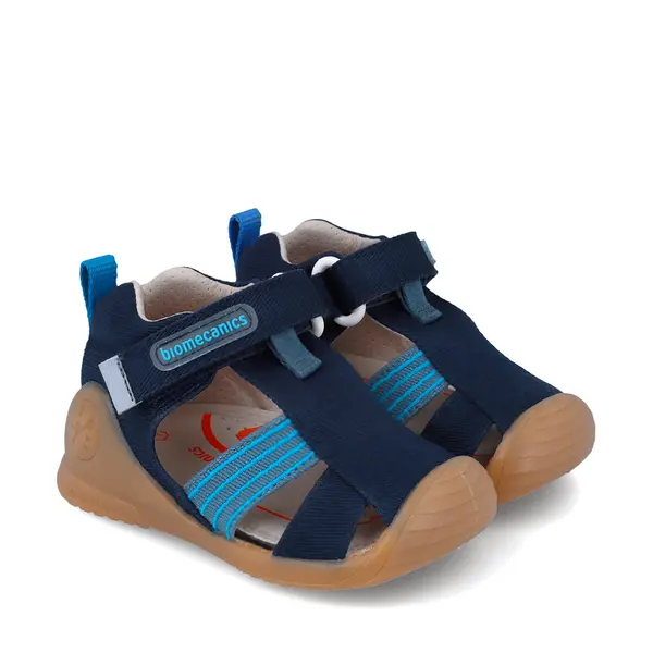Sandale baieti, material textil, talpa flexibila, protectie degete, Biogateo Canvas, bleumarin, Biomecanics_252175-A089-18_Pebebe