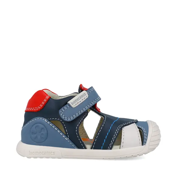 Sandale Biomecanics copii, piele naturala, talpa flexibila, protectie degete, Bigateo Casual, bleumarin,_252126-A556-22_Pebebe