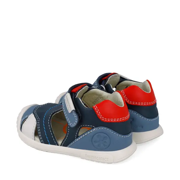 Sandale Biomecanics copii, piele naturala, talpa flexibila, protectie degete, Bigateo Casual, bleumarin,_252126-A556-22_Pebebe