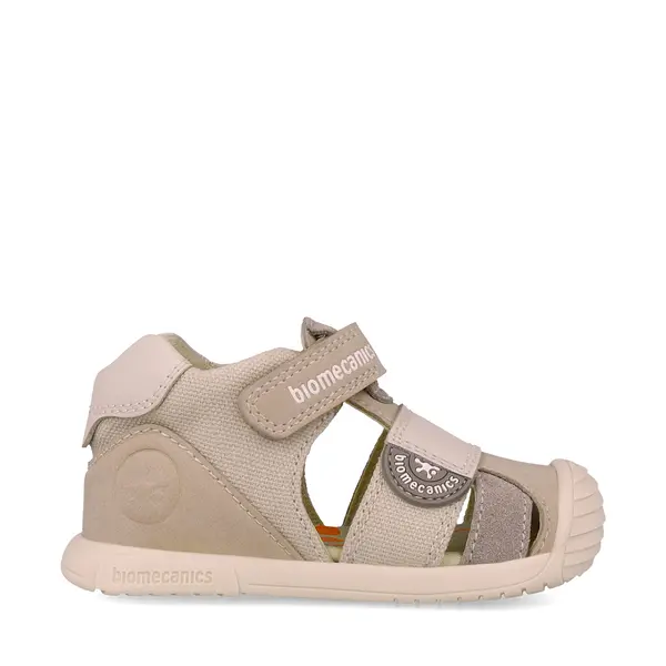 Sandale Biomecanics copii, talpa flexibila, protectie degete, Biogateo Casual, crem_252127-B695-19_Pebebe