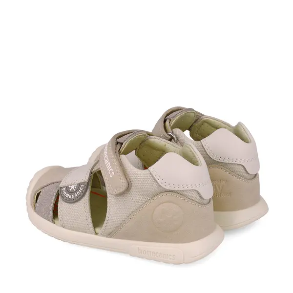 Sandale Biomecanics copii, talpa flexibila, protectie degete, Biogateo Casual, crem_252127-B695-19_Pebebe