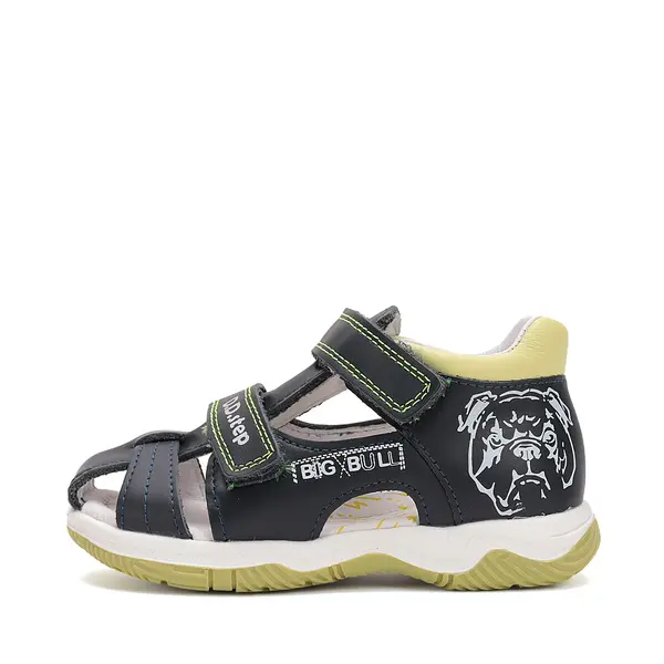 Sandale D.D. Step baieti, piele naturala, talpa FlexiSistem, bleumarin, bulldog, D.D. Step_G103-51668B-24_Pebebe
