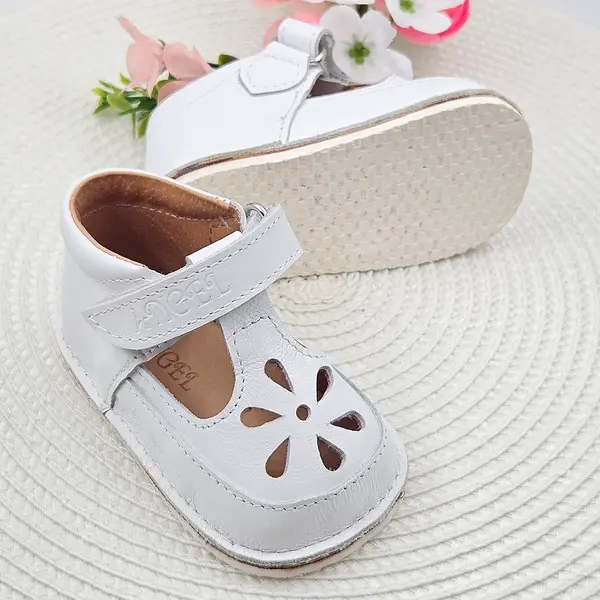 Sandale barefoot copii, piele naturala, primii pasi, talpa flexibila, alb_RO-502-2-17_Pebebe