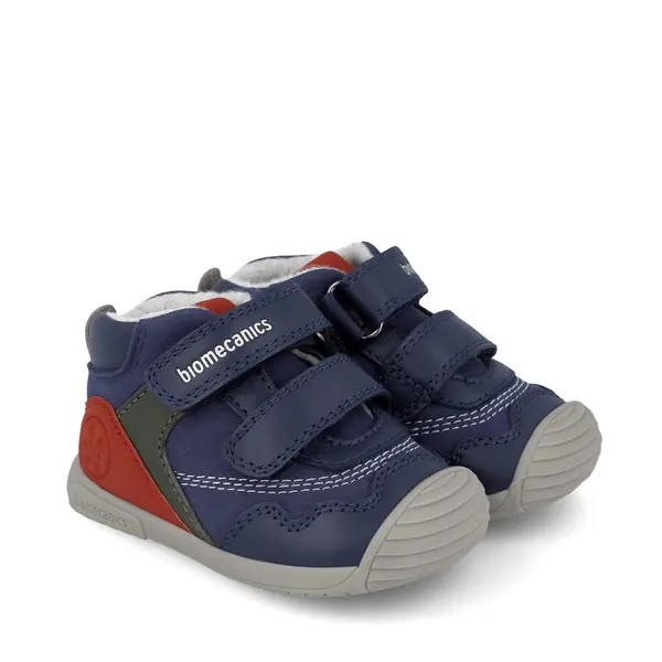 Ghete Baieti Biomecanics, piele naturala, primii pași, captuseala lana naturala, BioGateo, culoare bleumarin, rosu_251125-A183FB-18_Pebebe