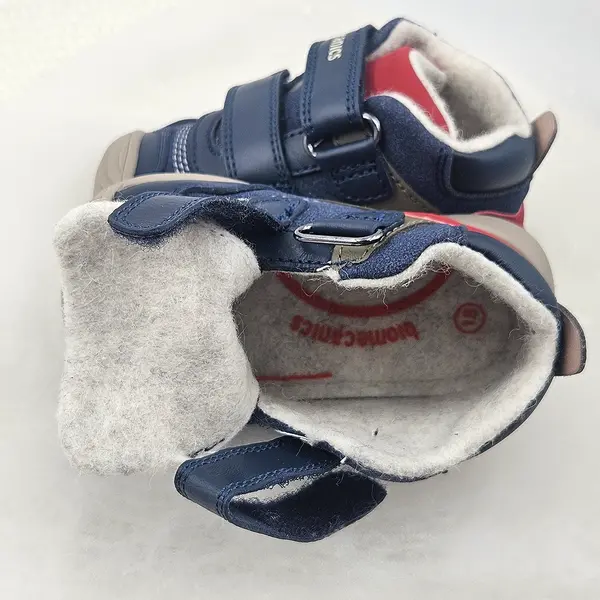 Ghete Baieti Biomecanics, piele naturala, primii pași, captuseala lana naturala, BioGateo, culoare bleumarin, rosu_251125-A183FB-18_Pebebe