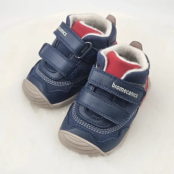 Ghete Baieti Biomecanics, piele naturala, primii pași, captuseala lana naturala, BioGateo, culoare bleumarin, rosu_251125-A183FB-18_Pebebe