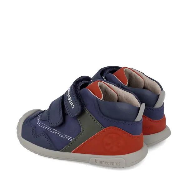 Ghete Baieti Biomecanics, piele naturala, primii pași, sustinere calcai, BioGateo, culoare bleumarin, rosu_251125-A183-18_Pebebe