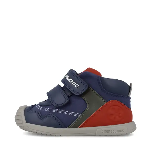 Ghete Baieti Biomecanics, piele naturala, primii pași, sustinere calcai, BioGateo, culoare bleumarin, rosu_251125-A183-18_Pebebe