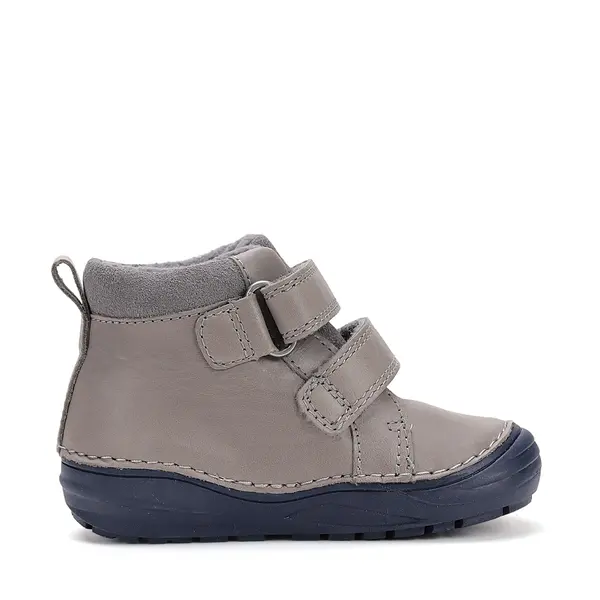 Ghete D.D Step Baieti, piele naturala, talpa flexibila, captuseala textila, gri, masinuta_S071-52771BM-31_Pebebe