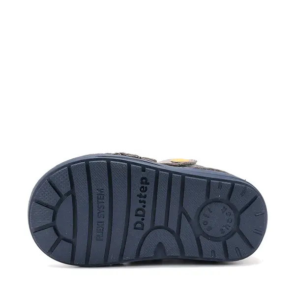 Ghete D.D Step Baieti, piele naturala, talpa flexibila, captuseala textila, gri, masinuta_S071-52771BM-30_Pebebe