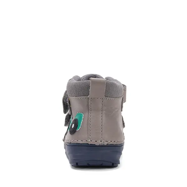 Ghete D.D Step Baieti, piele naturala, talpa flexibila, captuseala textila, gri, masinuta_S071-52771BM-30_Pebebe