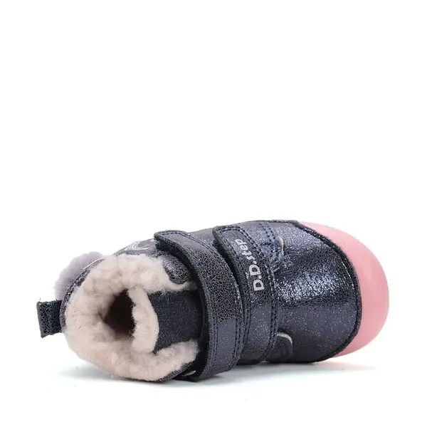 Ghete D.D.Step fete, piele naturala, imblanite, bleumarin sidef, Bamby_W066-52733A-24_Pebebe