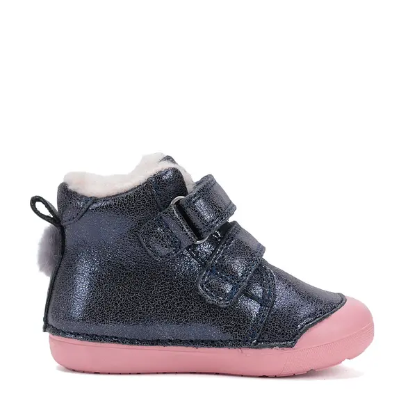 Ghete D.D.Step fete, piele naturala, imblanite, bleumarin sidef, Bamby_W066-52733A-24_Pebebe