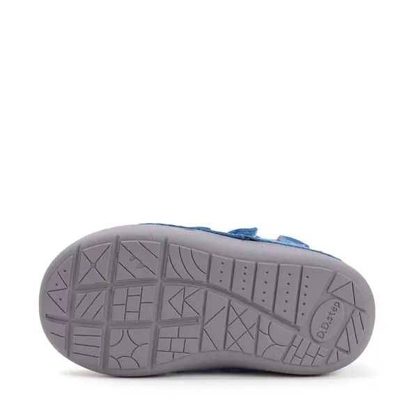 Pantofi D.D. Step baieti, piele naturala, primii pasi, talpa felxibila, albastru, papagal_S066-52304B-20_Pebebe