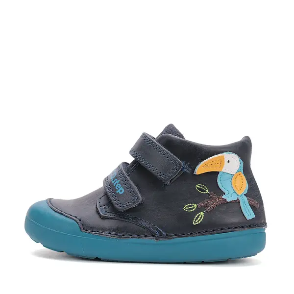 Pantofi D.D. Step baieti, piele naturala, primii pasi, talpa felxibila, bleumarin, papagal_S066-52304-25_Pebebe
