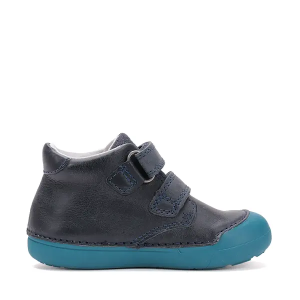 Pantofi D.D. Step baieti, piele naturala, primii pasi, talpa felxibila, bleumarin, papagal_S066-52304-25_Pebebe