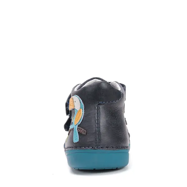 Pantofi D.D. Step baieti, piele naturala, primii pasi, talpa felxibila, bleumarin, papagal_S066-52304-25_Pebebe