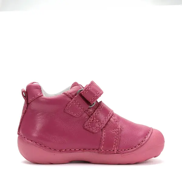 Pantofi D.D. Step fete, primii pasi, piele naturala, talpa flexibila, fuchsia, pisica_S015-52412A-24_Pebebe