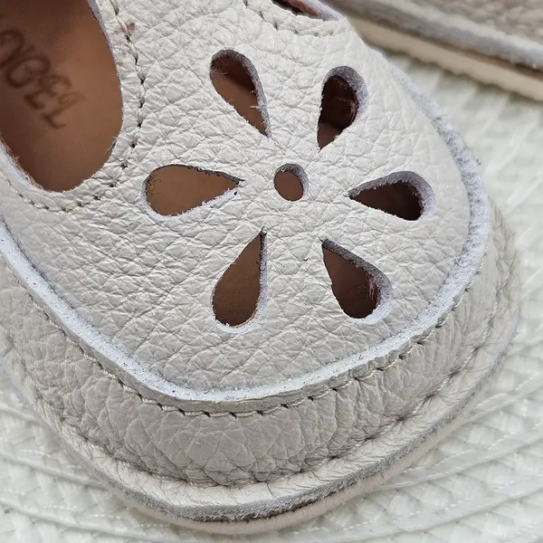 Sandale barefoot copii, piele naturala, primii pasi, talpa flexibila, crem_RO-502-1-22_Pebebe