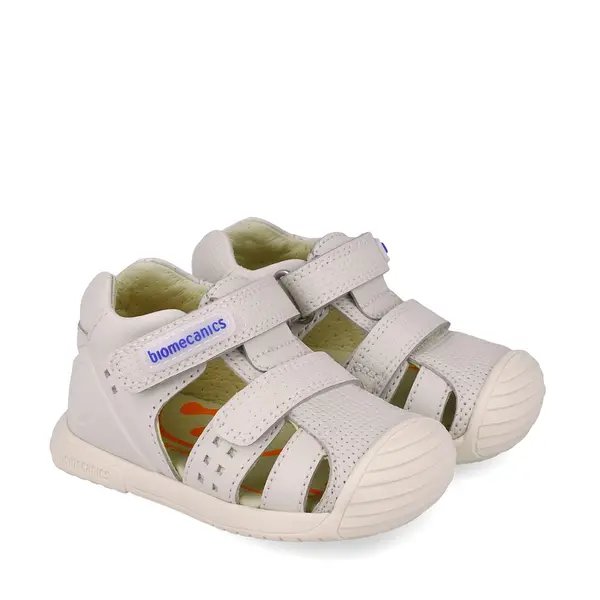 Sandale Biomecanics baieti, piele naturala, talpa flexibila, protectie degete, Biogateo Casual, bej_252124-B695-18_Pebebe