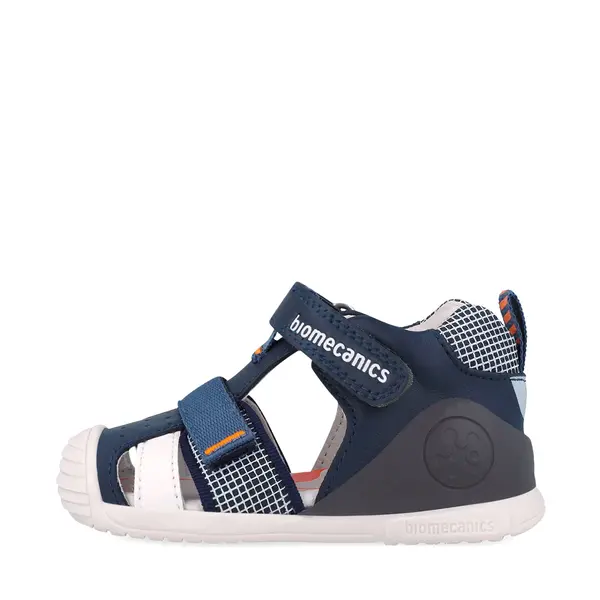 Sandale Biomecanics baieti, piele naturala, talpa flexibila, protectie degete, Biogateo Casual, bleumarin_252117-A183-18_Pebebe