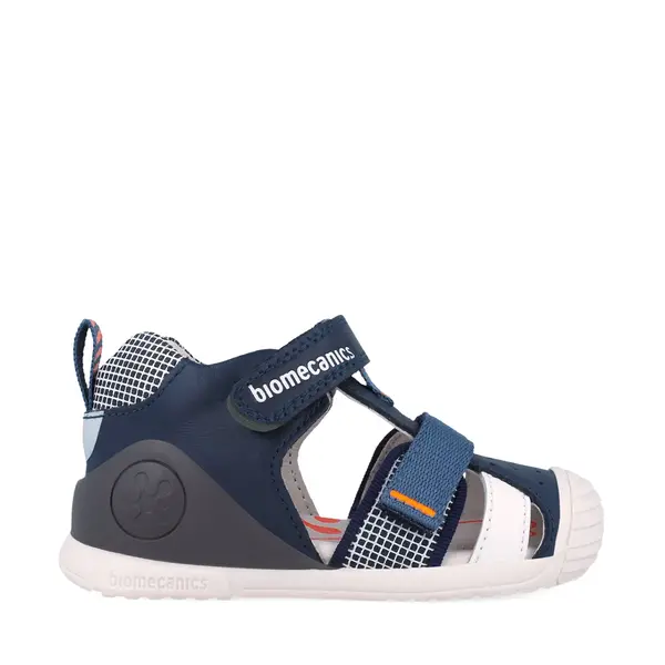 Sandale Biomecanics baieti, piele naturala, talpa flexibila, protectie degete, Biogateo Casual, bleumarin_252117-A183-18_Pebebe