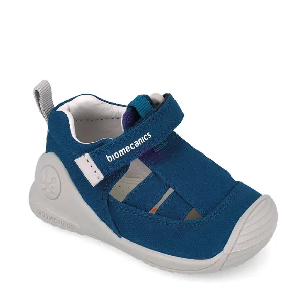 Sandale Biomecanics copii, material textil, talpa flexibila, protectie degete, Biogateo Canvas, bleumarin_252174-A089-18_Pebebe